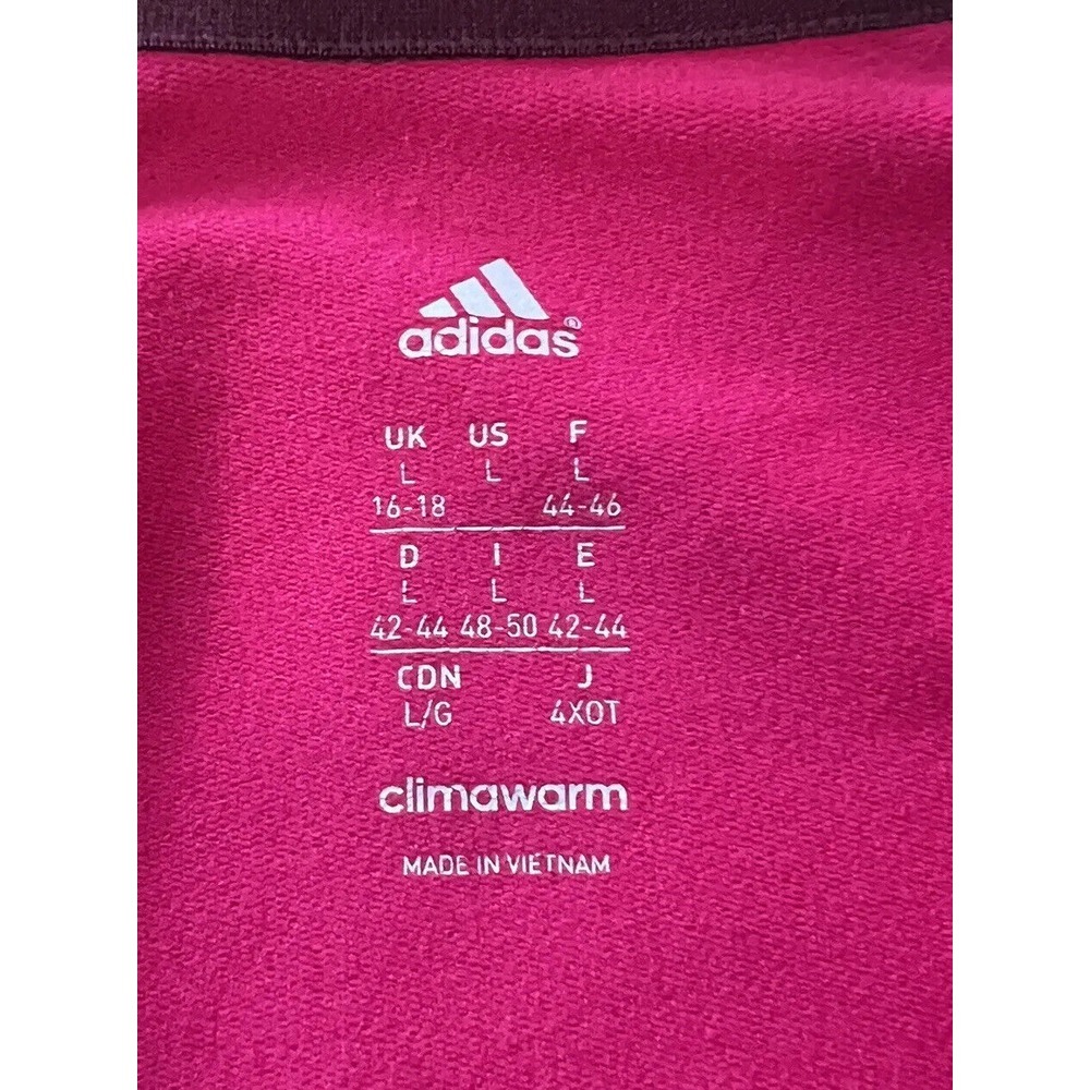 Adidas Climawarm Women's L Pink Athletic 1/4 Zip Long Sleeve Pullover Sweatshirt - Picture 4 of 7